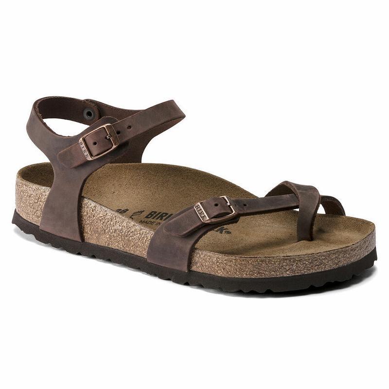 Birkenstock Taormina Oiled Læder Sandaler Dame Kaffe | DK 364DFM